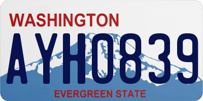 WA license plate AYH0839
