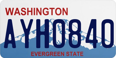 WA license plate AYH0840