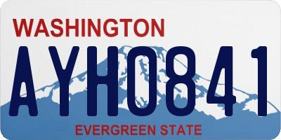 WA license plate AYH0841
