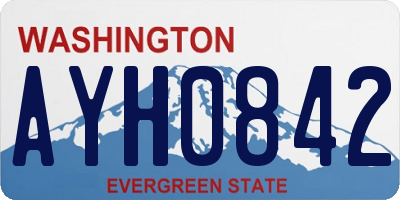WA license plate AYH0842