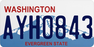 WA license plate AYH0843