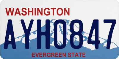 WA license plate AYH0847