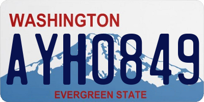 WA license plate AYH0849