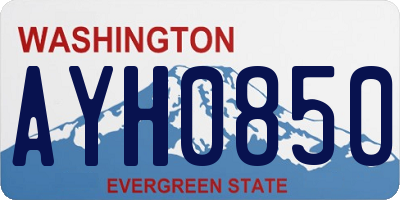 WA license plate AYH0850