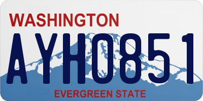 WA license plate AYH0851