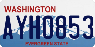 WA license plate AYH0853