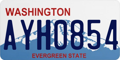 WA license plate AYH0854