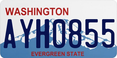 WA license plate AYH0855