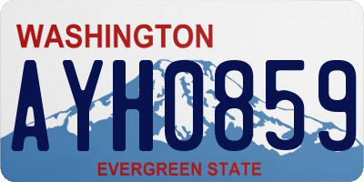 WA license plate AYH0859