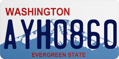 WA license plate AYH0860
