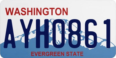 WA license plate AYH0861