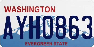 WA license plate AYH0863