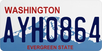 WA license plate AYH0864