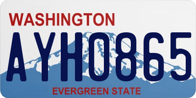 WA license plate AYH0865