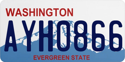 WA license plate AYH0866