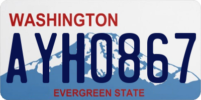 WA license plate AYH0867
