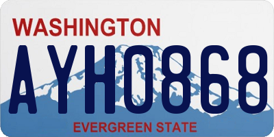 WA license plate AYH0868