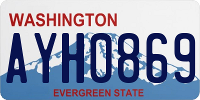 WA license plate AYH0869