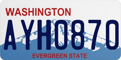 WA license plate AYH0870