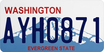 WA license plate AYH0871