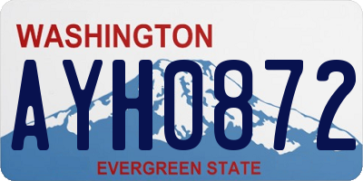 WA license plate AYH0872