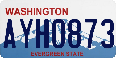 WA license plate AYH0873