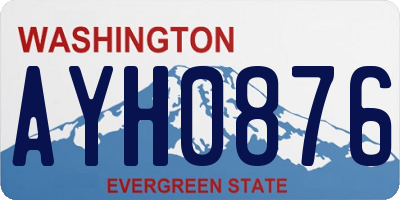 WA license plate AYH0876