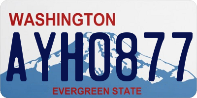 WA license plate AYH0877