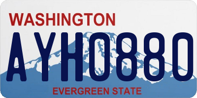 WA license plate AYH0880