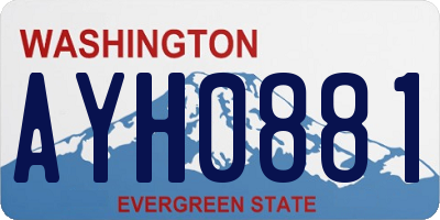WA license plate AYH0881