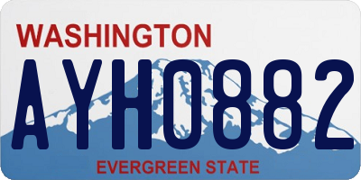 WA license plate AYH0882
