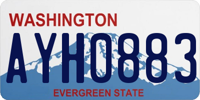 WA license plate AYH0883