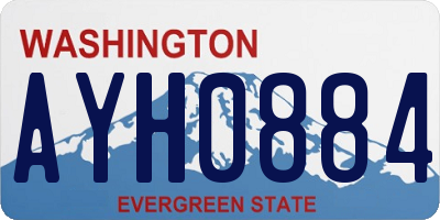 WA license plate AYH0884