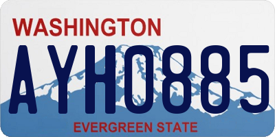 WA license plate AYH0885