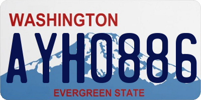 WA license plate AYH0886
