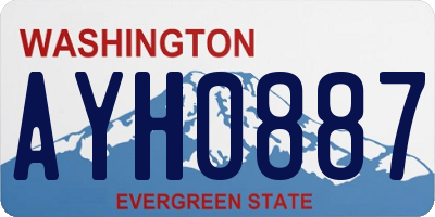 WA license plate AYH0887