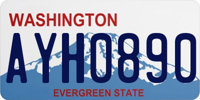 WA license plate AYH0890