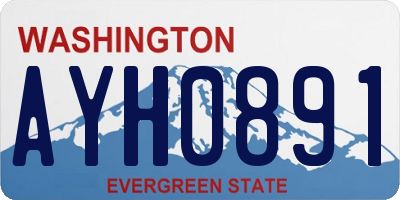 WA license plate AYH0891