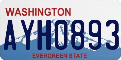 WA license plate AYH0893