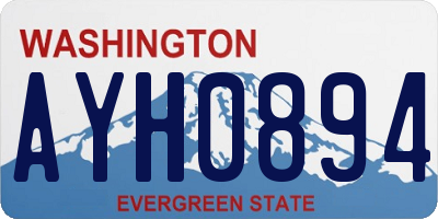 WA license plate AYH0894