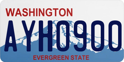 WA license plate AYH0900