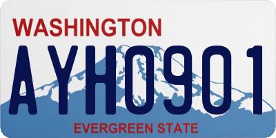 WA license plate AYH0901