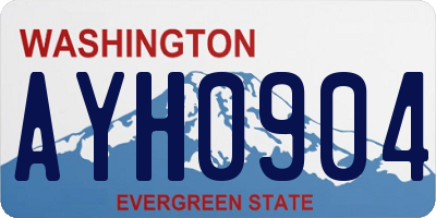 WA license plate AYH0904