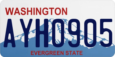 WA license plate AYH0905