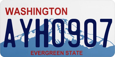 WA license plate AYH0907