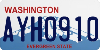WA license plate AYH0910