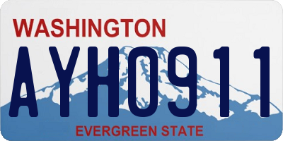 WA license plate AYH0911