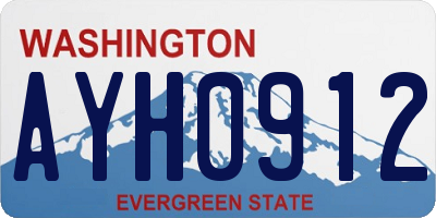 WA license plate AYH0912