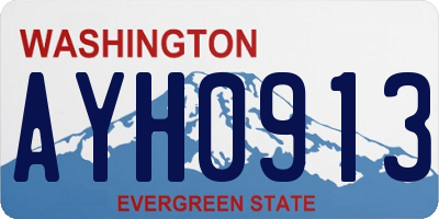 WA license plate AYH0913
