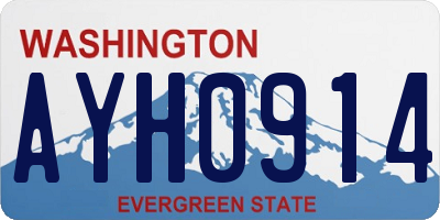 WA license plate AYH0914